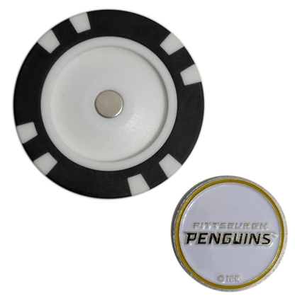 Officially Licensed Pittsburgh Penguins Poker Chip Golf Ball Marker