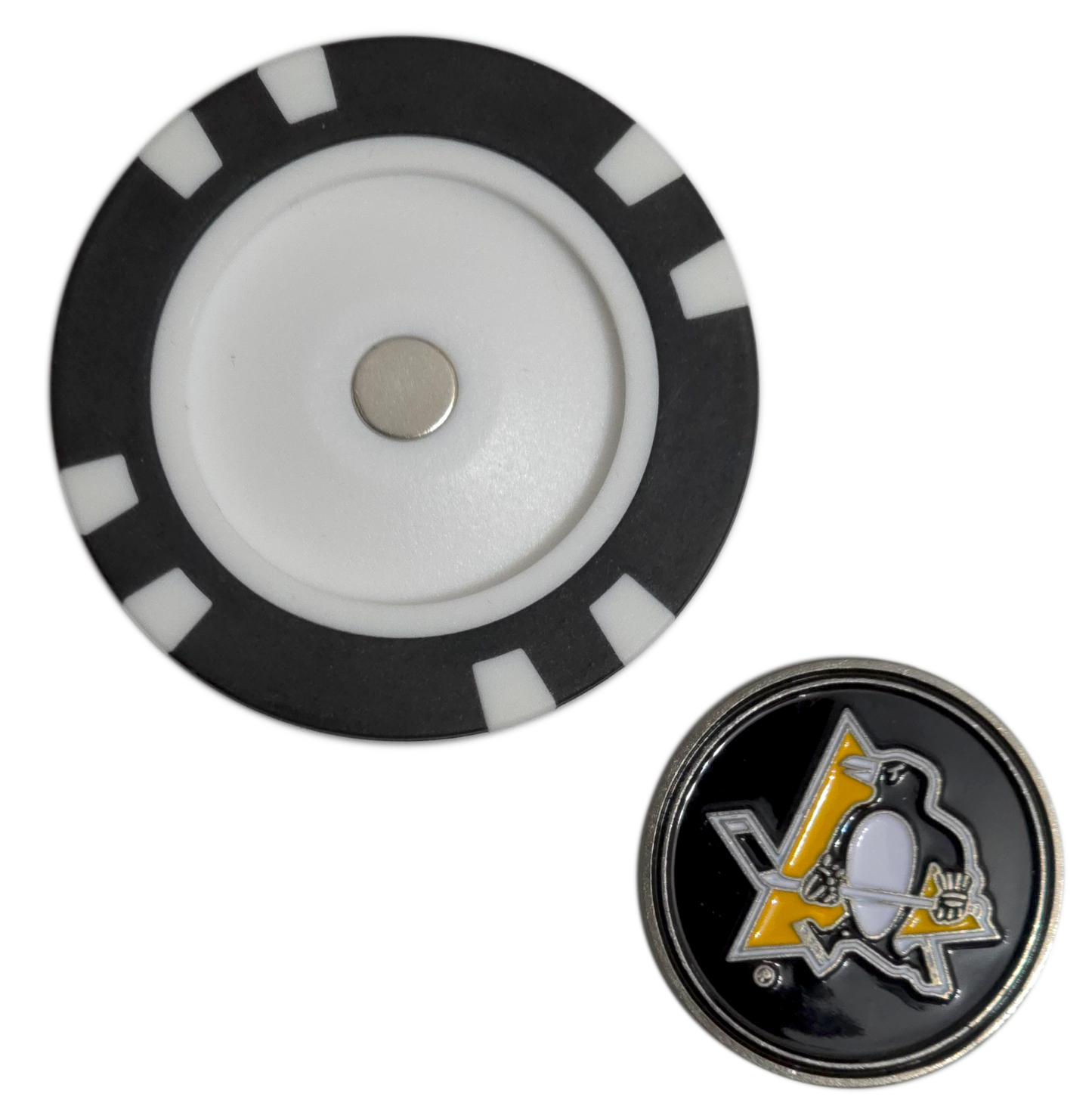 Officially Licensed Pittsburgh Penguins Poker Chip Golf Ball Marker