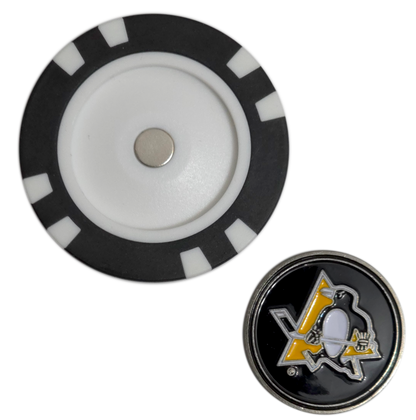 Officially Licensed Pittsburgh Penguins Poker Chip Golf Ball Marker
