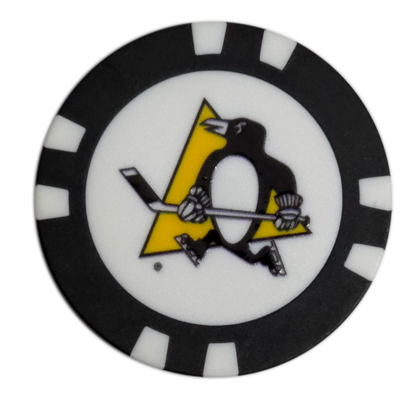 Officially Licensed Pittsburgh Penguins Poker Chip Golf Ball Marker