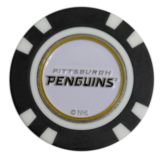 Officially Licensed Pittsburgh Penguins Poker Chip Golf Ball Marker