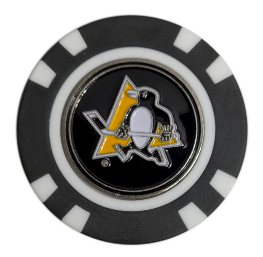 Officially Licensed Pittsburgh Penguins Poker Chip Golf Ball Marker