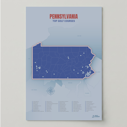 Map of Pennsylvania Golf Courses