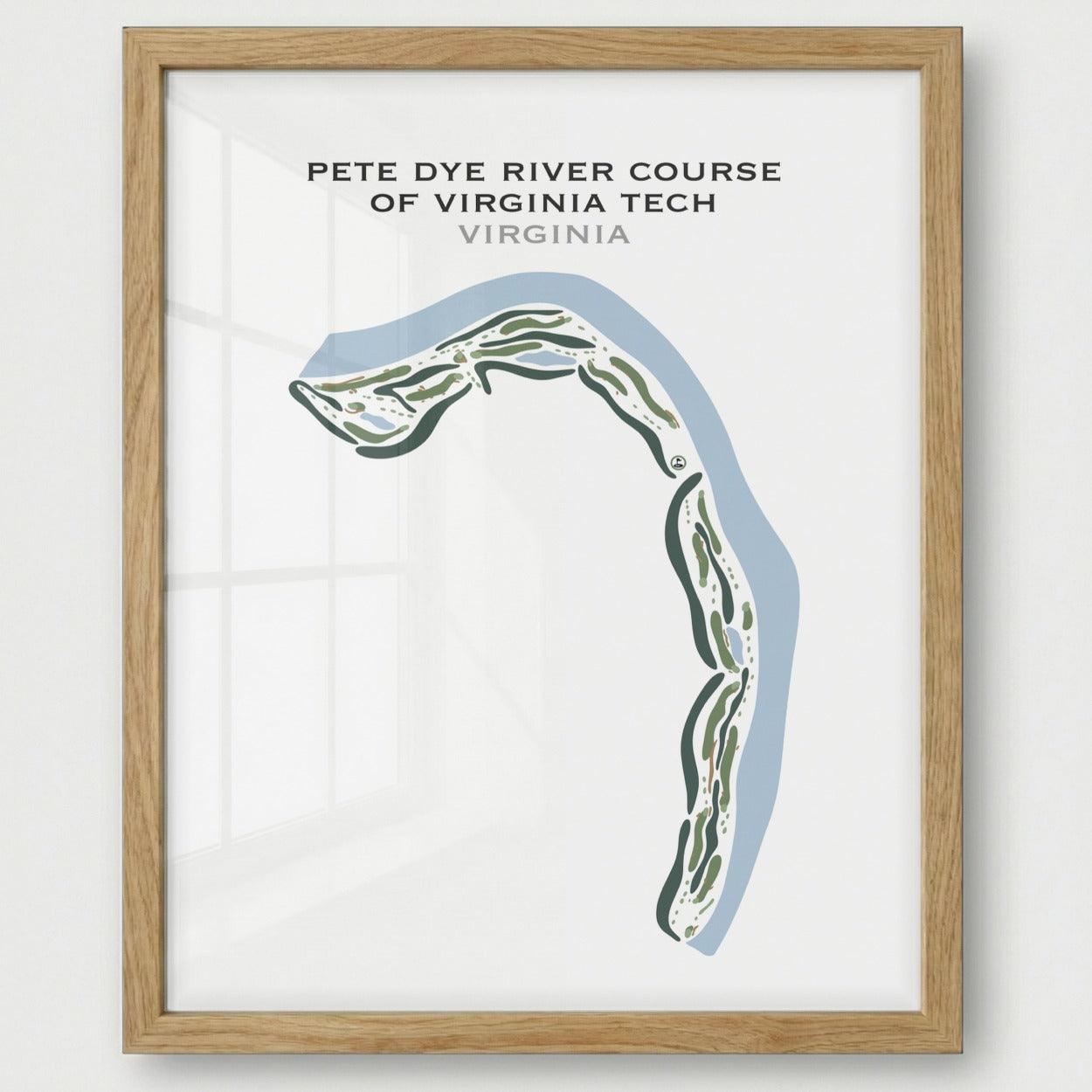 Pete Dye River Course of Virginia Tech, Virginia - Printed Golf Courses