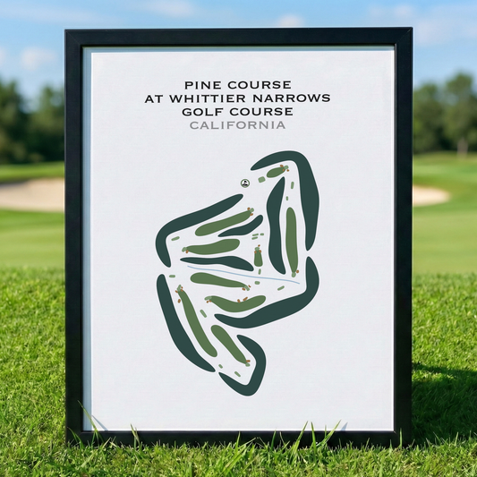 Pine Course at Whittier Narrows Golf Course, California - Printed Golf Courses