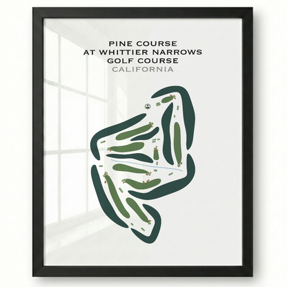 Pine Course at Whittier Narrows Golf Course, California - Printed Golf Courses