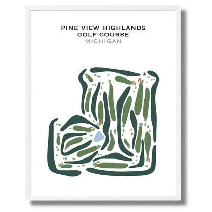 Pine view Highlands Golf Course, Michigan - Printed Golf Courses