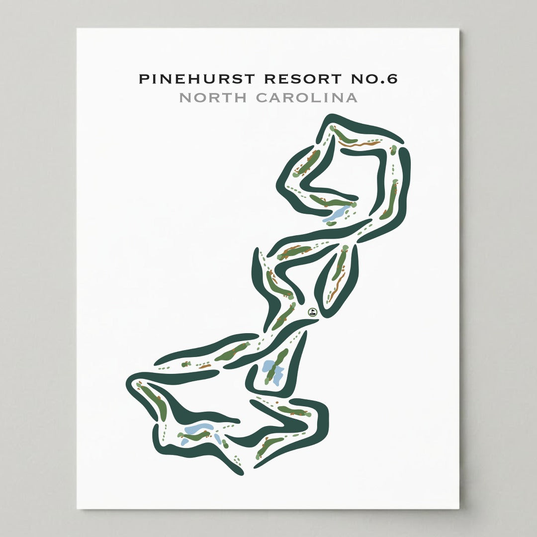 Pinehurst Resort #6, North Carolina - Printed Golf Courses