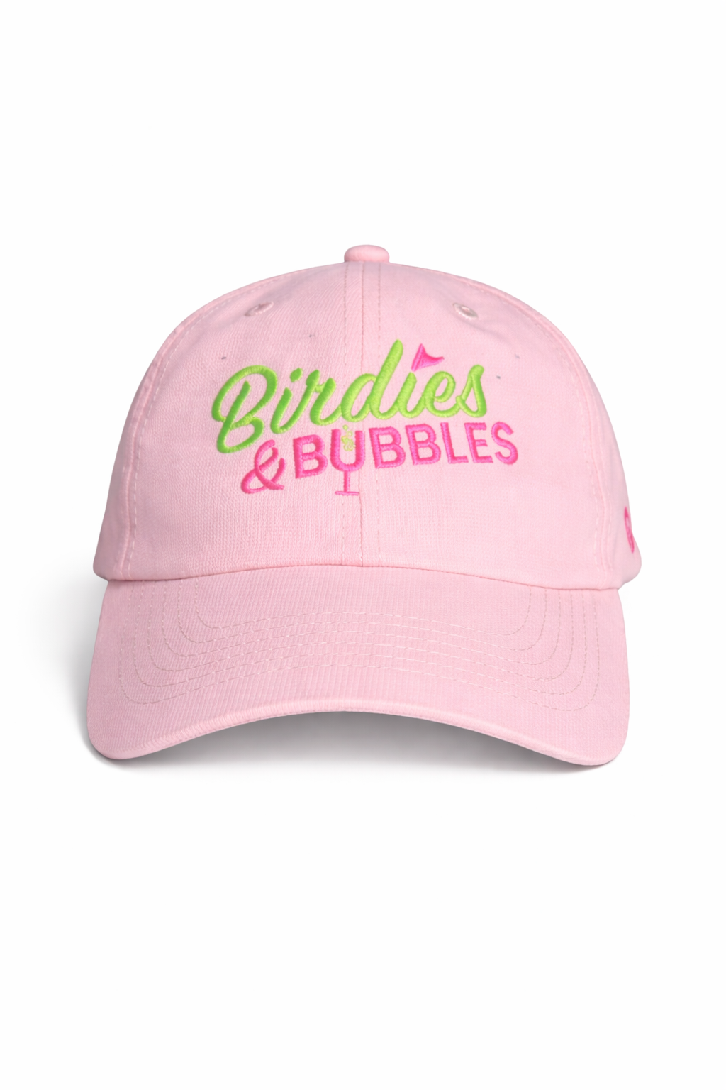 Birdies & Bubbles Bubbly Birdie Women’s Golf Cap – Adjustable Performance Golf Hat Pink