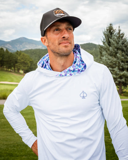 Performance Golf Hoodie - White Petals