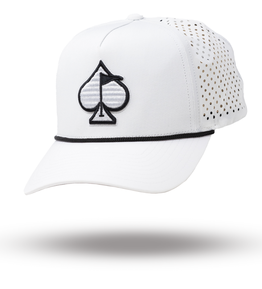 Perforated Rope Hat - White