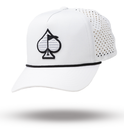 Perforated Rope Hat - White