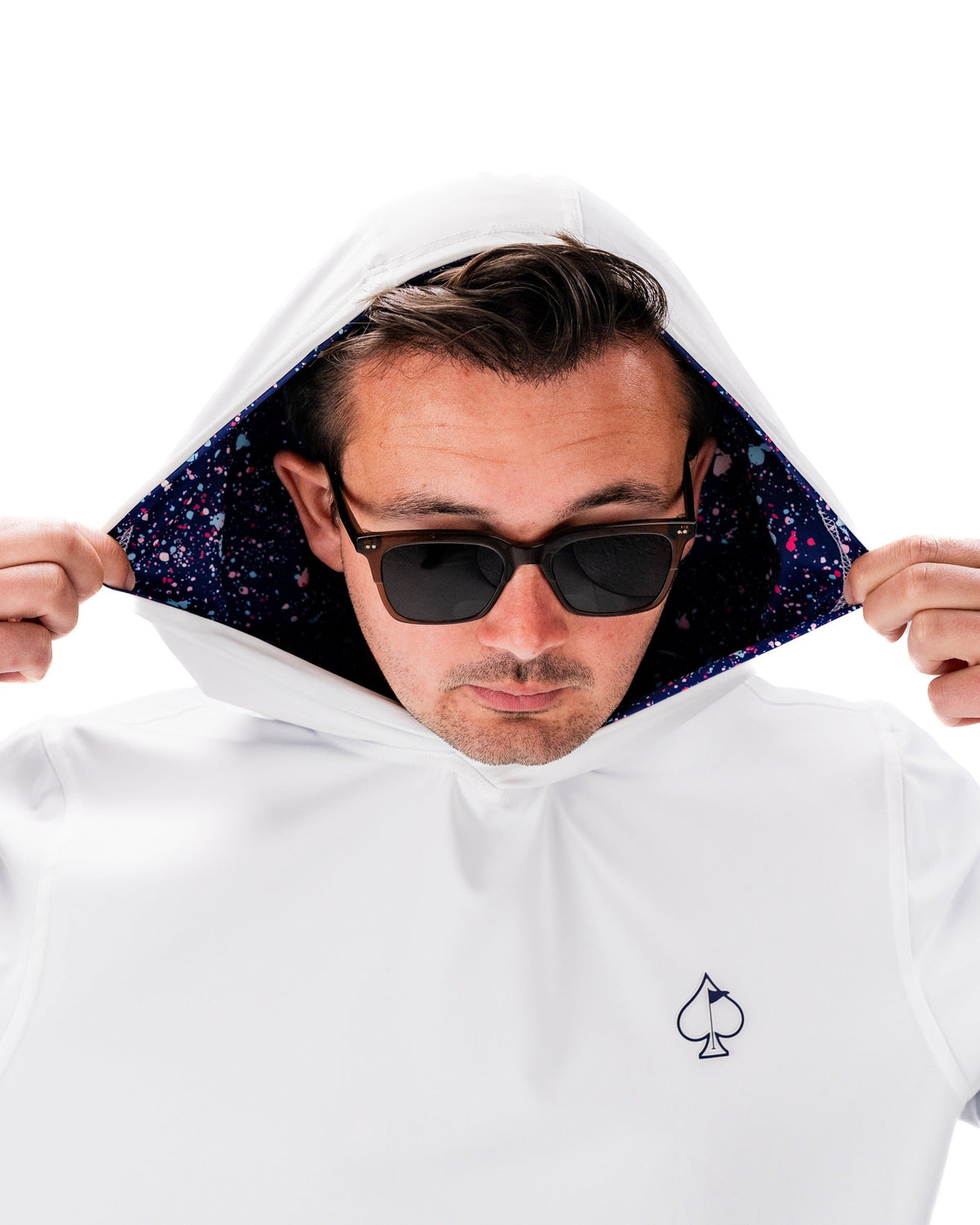 Performance Golf Hoodie - Blue Splatter