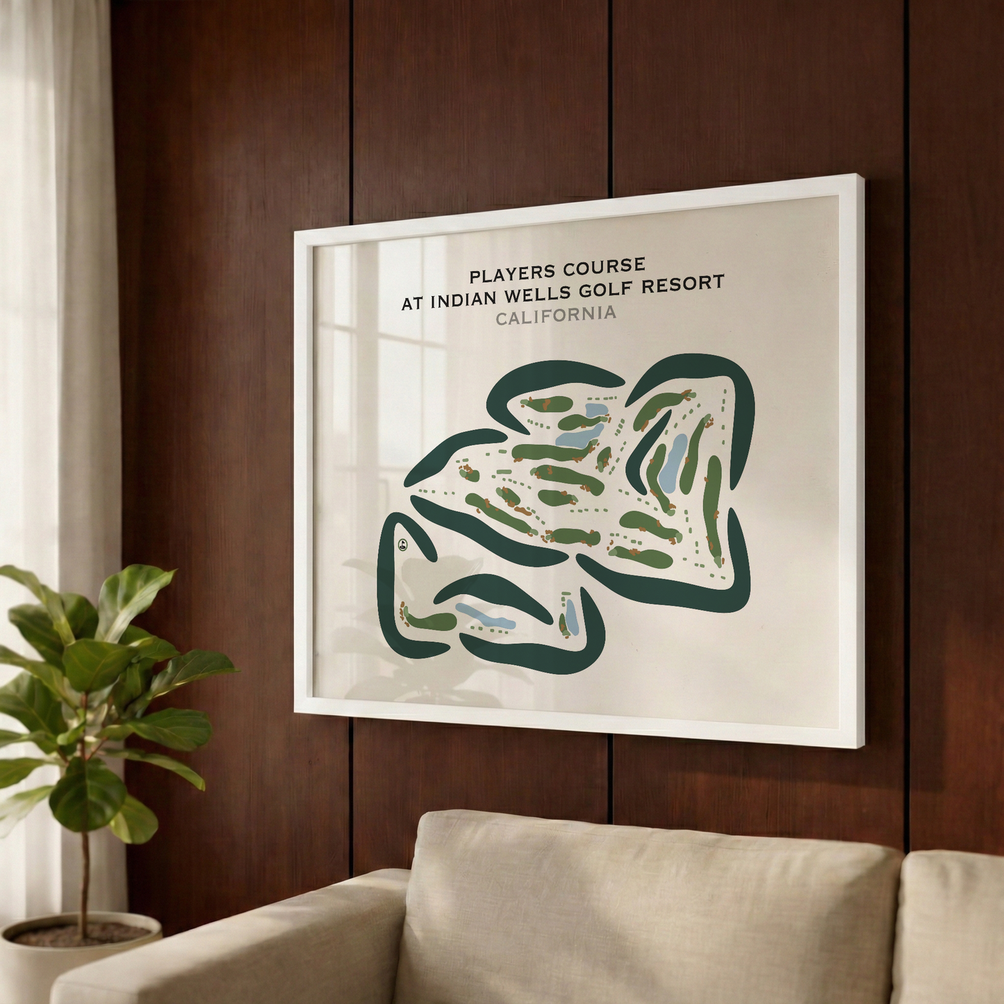 Players Course at Indian Wells Golf Resort, California - Printed Golf Courses