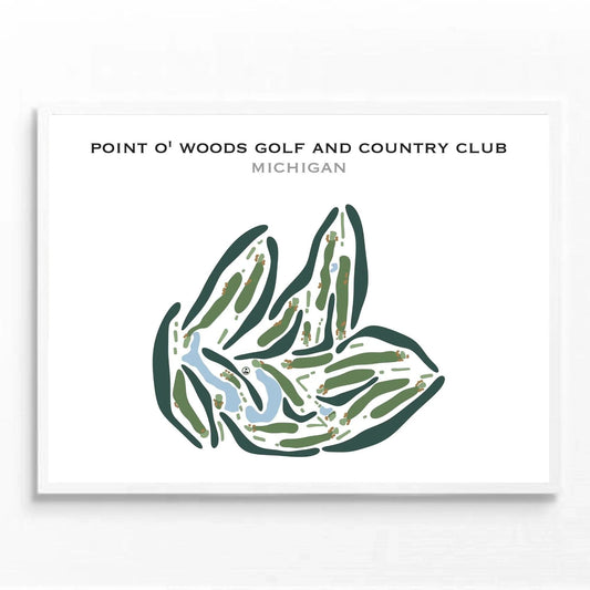 Point O' Woods Golf & Country Club, Michigan - Printed Golf Courses