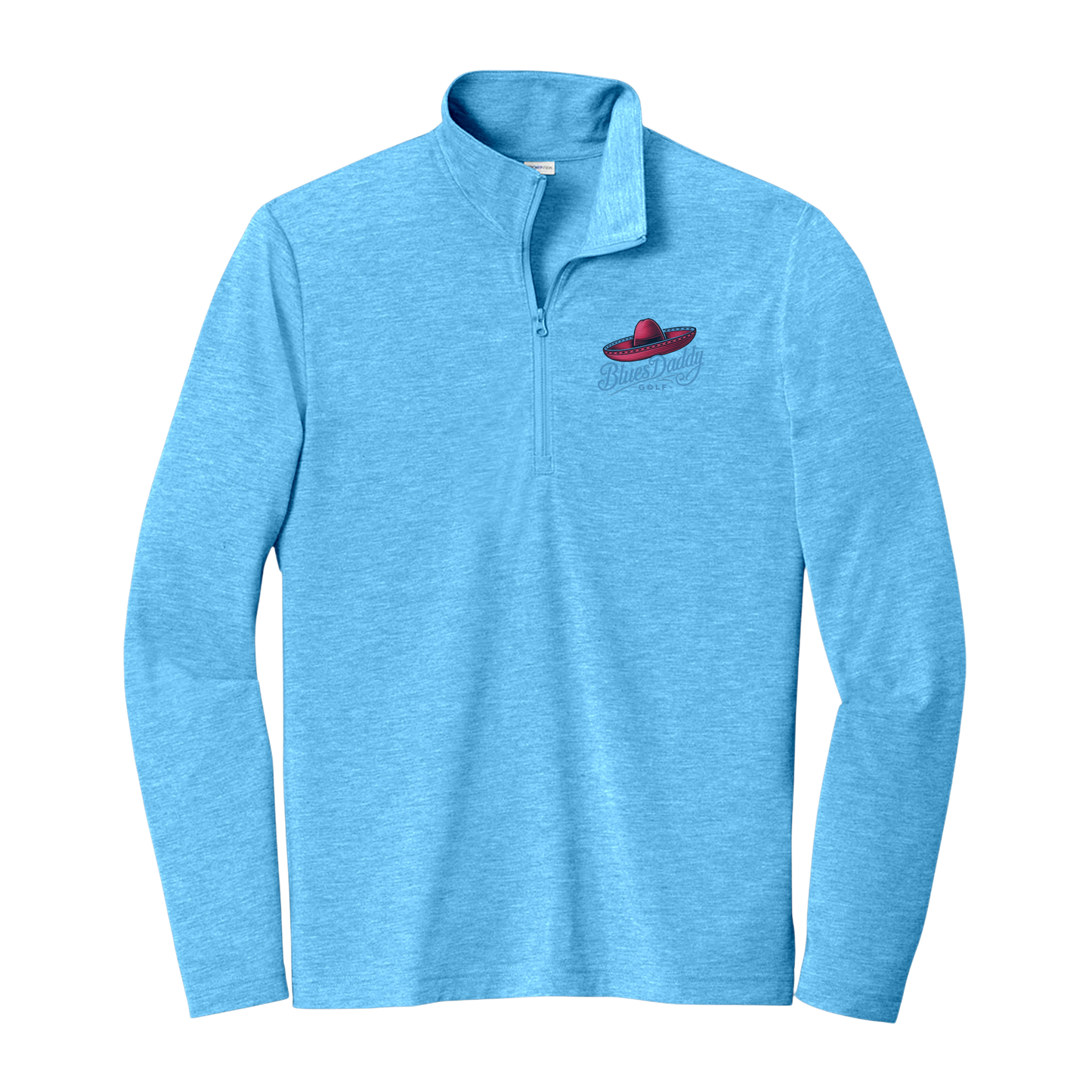 BluesDaddy Golf - Men's Tri-Blend Wicking Embroidered Quarter-Zip