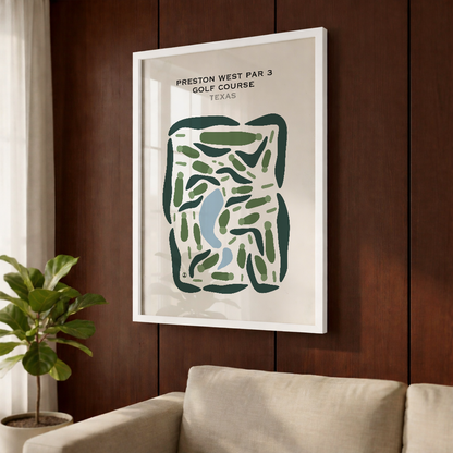 Preston West Par 3 Golf Course, Texas - Printed Golf Courses