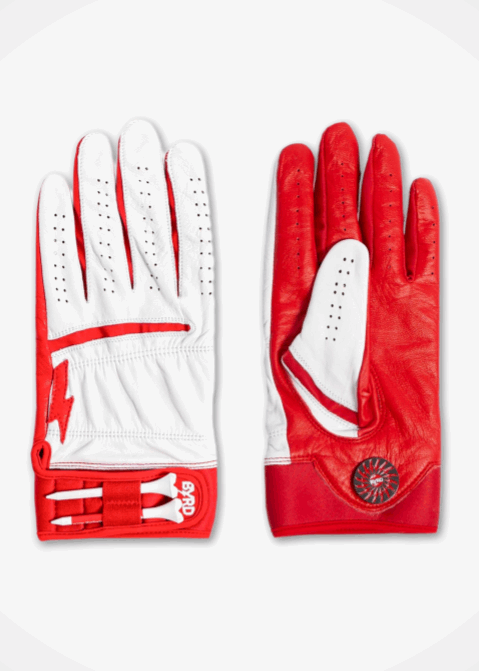 THE BYRD GOLF GLOVE - White/Red