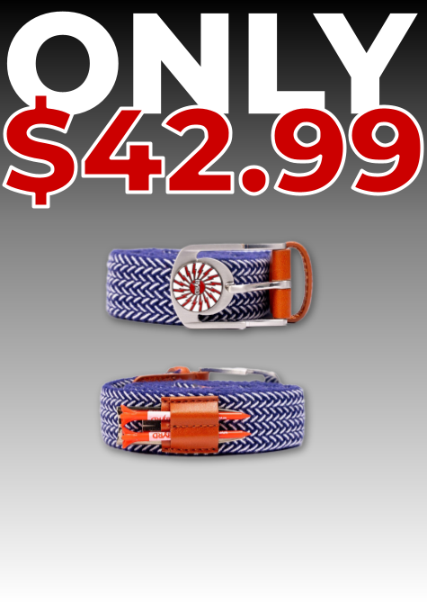 THE BRAIDED BYRD GOLF BELT - Blue/White: Gear Organizing Belt