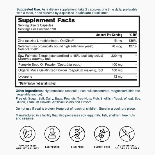 Nature's Lab Prostate Formula - 180 Capsules