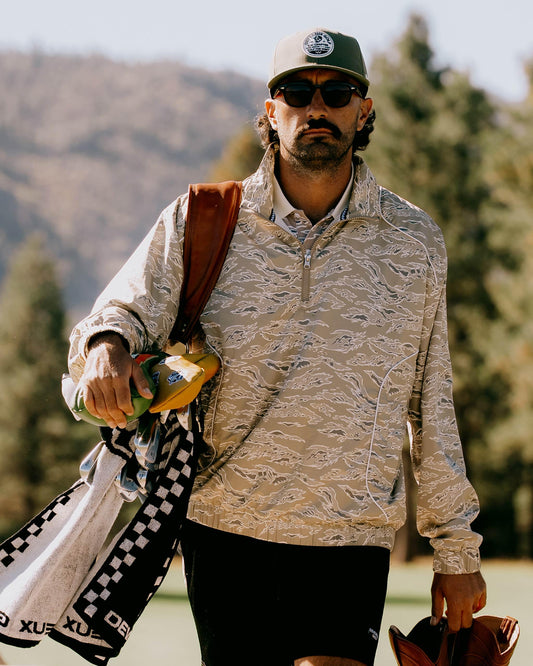 Pullover Piped QTR ZIP - Tiger Camo