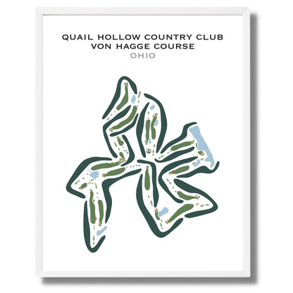 Quail Hollow Country Club - Von Hagge Course, Ohio - Printed Golf Courses