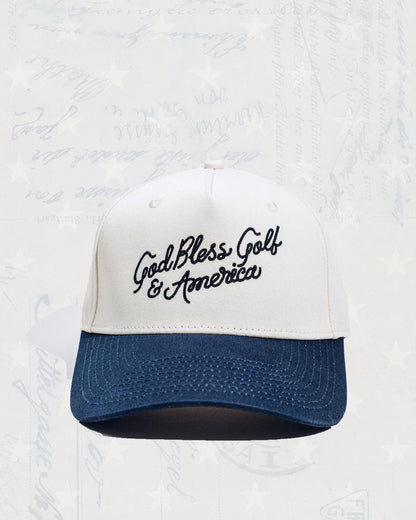 God Bless America Two Tone Hat - Bone / Navy