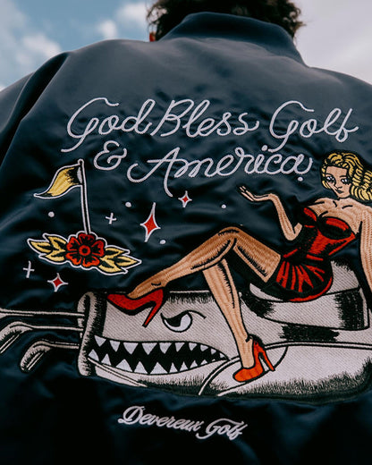 God Bless America Bomber Jacket - Navy