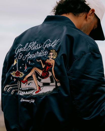 God Bless America Bomber Jacket - Navy