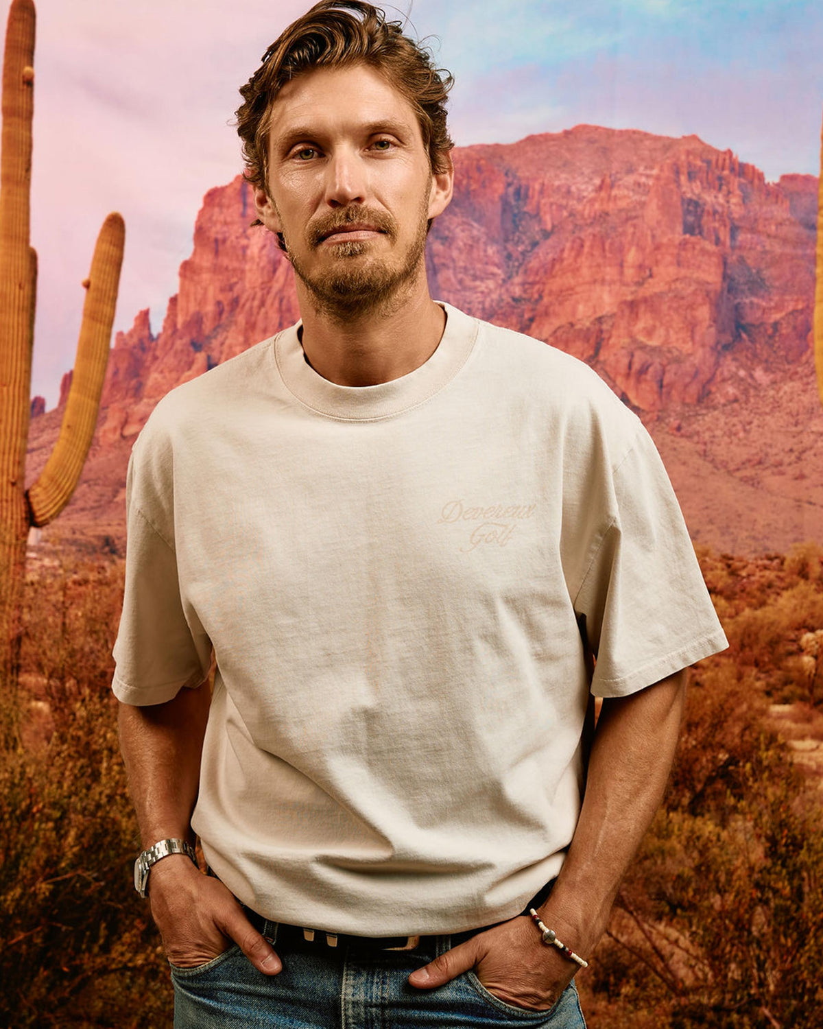 Faded Skull Caddie Tee - Faded Bone