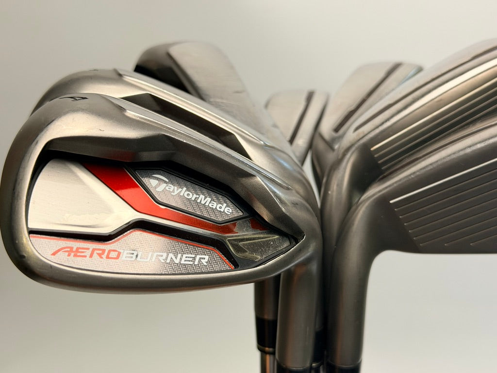 TaylorMade AeroBurner Irons 4-PW AW RH REAX 88 Steel Stiff (Used)