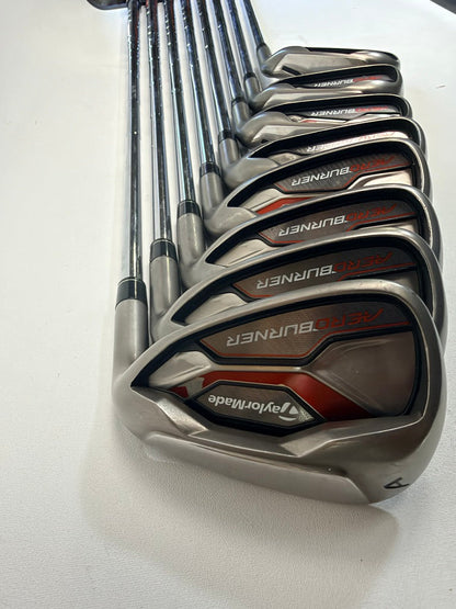 TaylorMade AeroBurner Irons 4-PW AW RH REAX 88 Steel Stiff (Used)