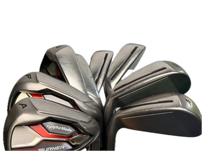 TaylorMade AeroBurner Irons 4-PW AW RH REAX 88 Steel Stiff (Used)