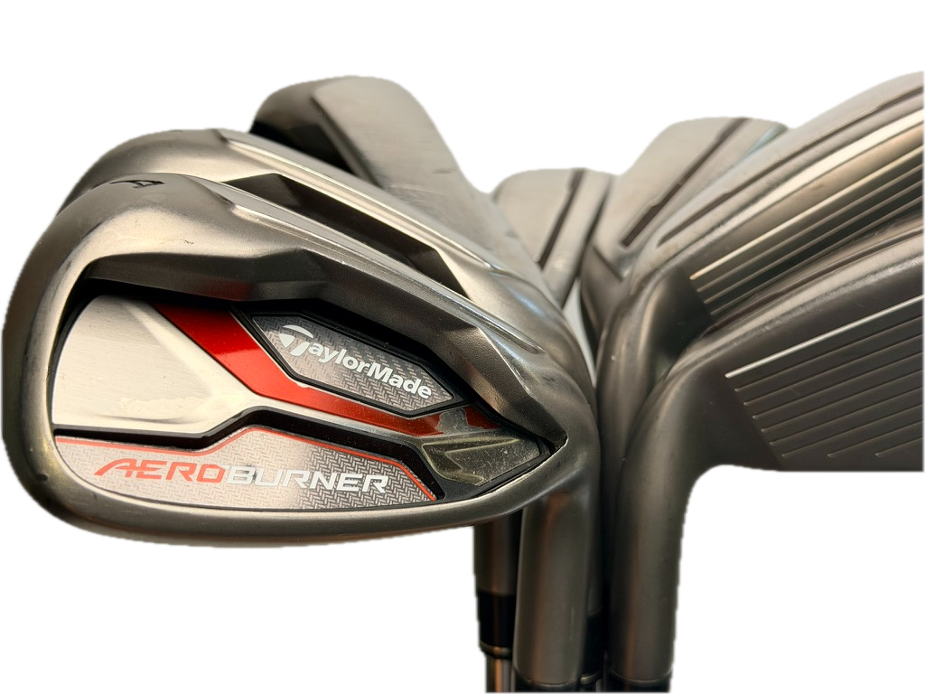 TaylorMade AeroBurner Irons 4-PW AW RH REAX 88 Steel Stiff (Used)