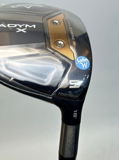 Callaway Paradym X 5 Wood 18° RH Aldila Ascent 40 Ladies New Headcover