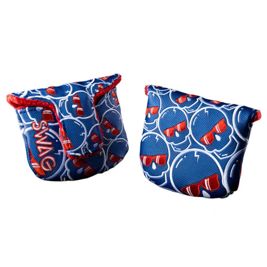 Swag Golf - Patriotic Red/White/Blue Concentric Skulls Mallet Putter Headcover - GOLF LEAGUE