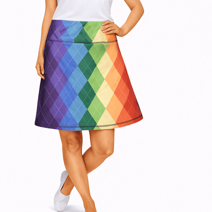 Rainbow Argyle Ladies Active SKORT by ReadyGOLF