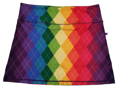 Rainbow Argyle Ladies Active SKORT by ReadyGOLF