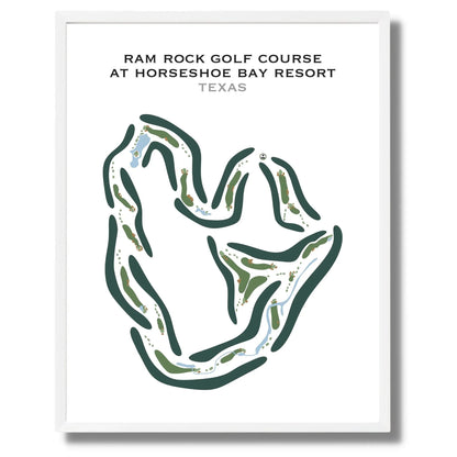 Ram Rock Golf Course, Horseshoe Bay Resort, Texas - Printed Golf Course