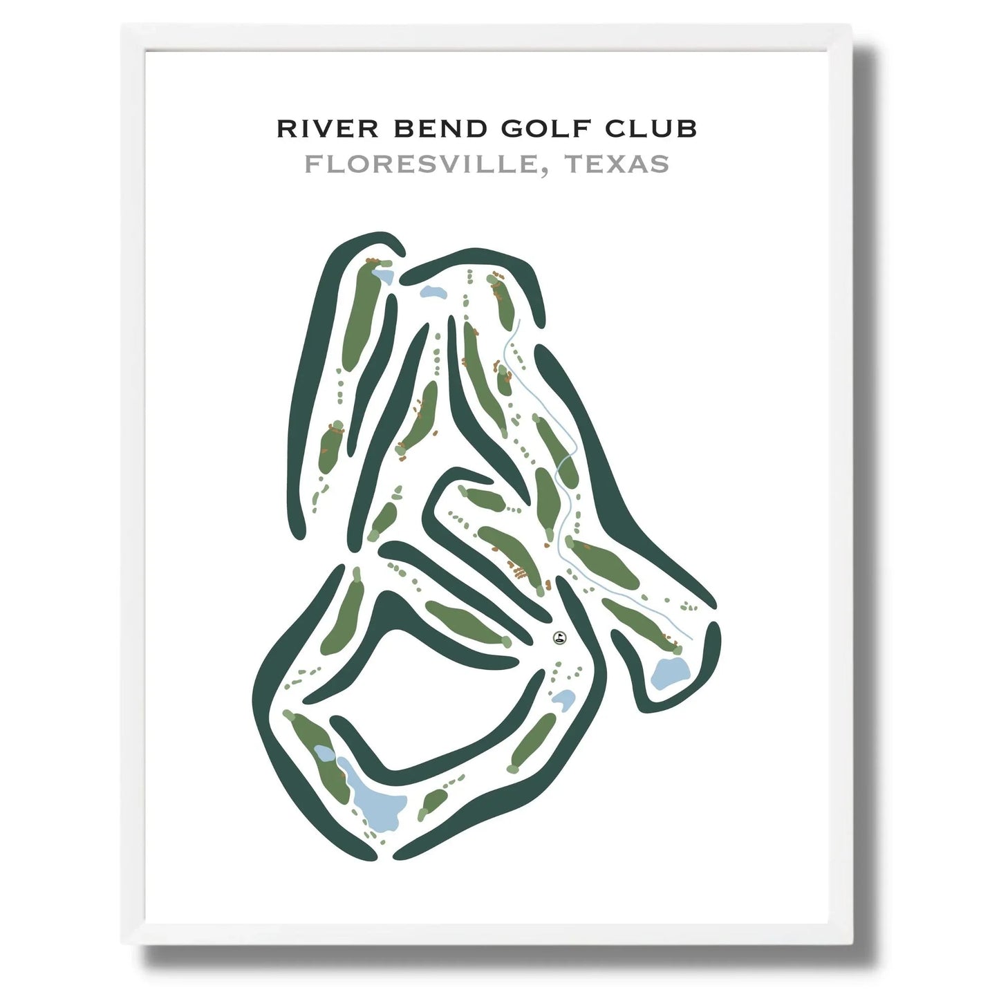 River Bend Golf Club, Floresville, Texas - Printed Golf Courses