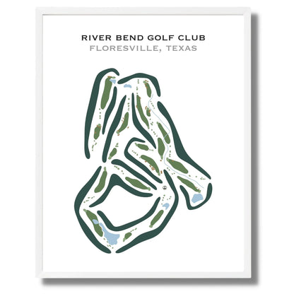 River Bend Golf Club, Floresville, Texas - Printed Golf Courses