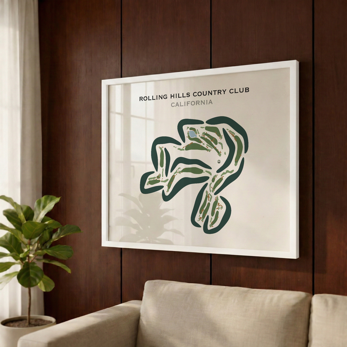 Rolling Hills Country Club, California - Printed Golf Course