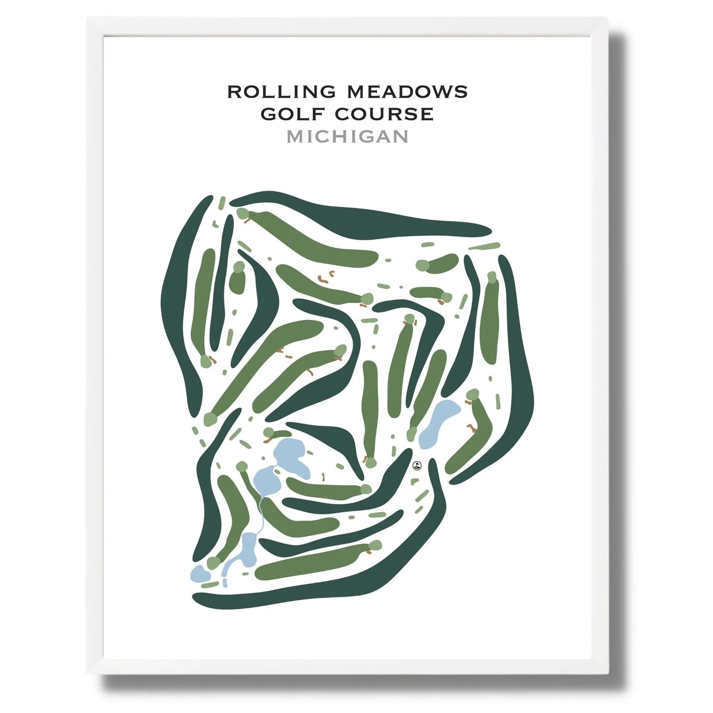 Rolling Meadows Golf Course, Michigan - Printed Golf Courses