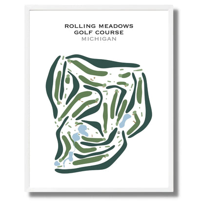 Rolling Meadows Golf Course, Michigan - Printed Golf Courses