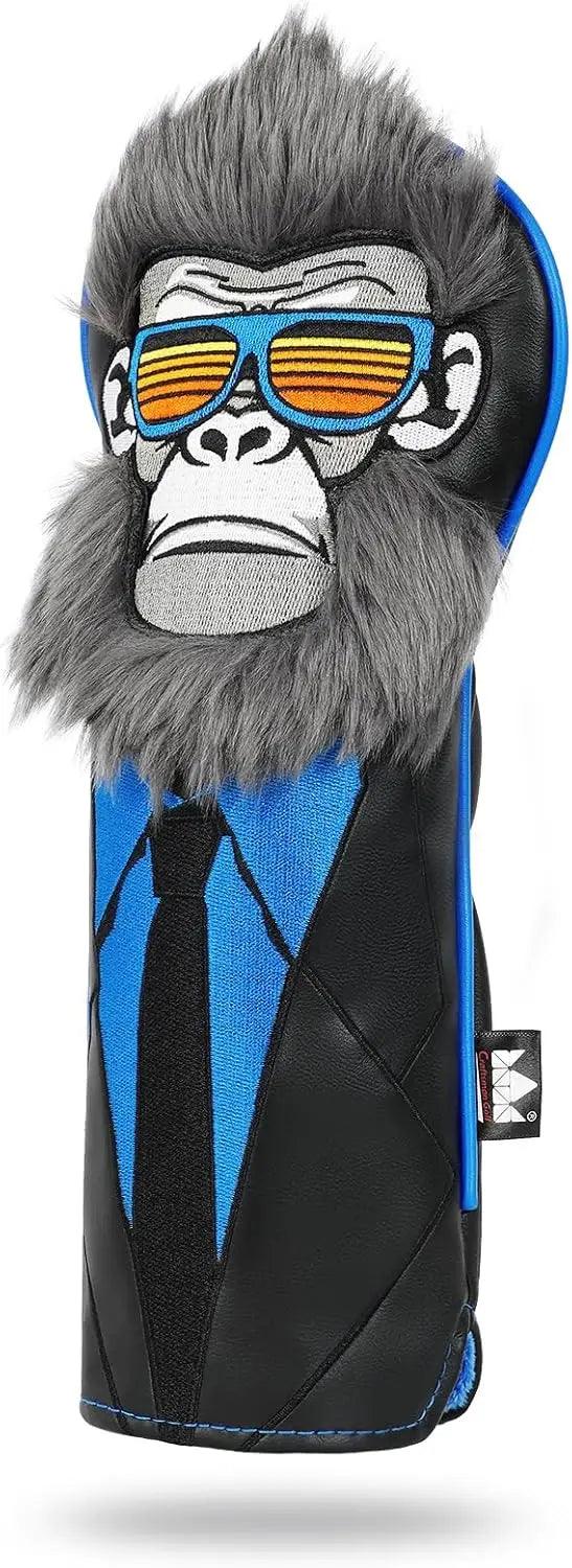 Golf Club Head Cover 460CC Driver Fairway Wood Hybrid/UT Headcover Blade Mallet Putter Cover Gorilla with Suits Gift for Men