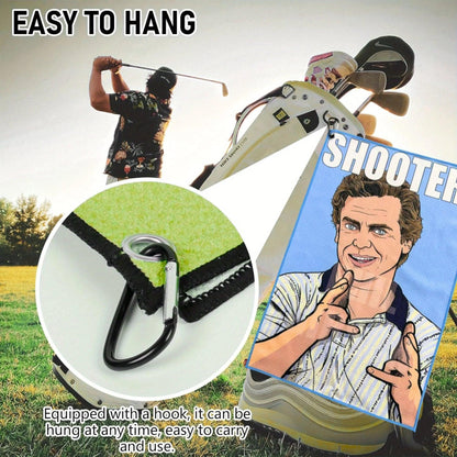 Funny Golf Towel with Happy Gilmore Design Premium Microfiber with Clip Holder for Golf Bags Golf Accessories Gifts for Men and