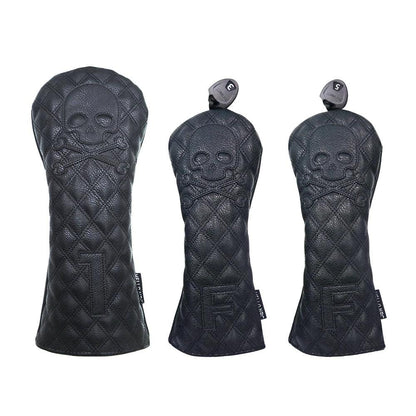 Golf Wood Cover Skull For Driver Fairway Hybrid Waterproof Protector Set PU Leather Soft Durable Golf Club Covers