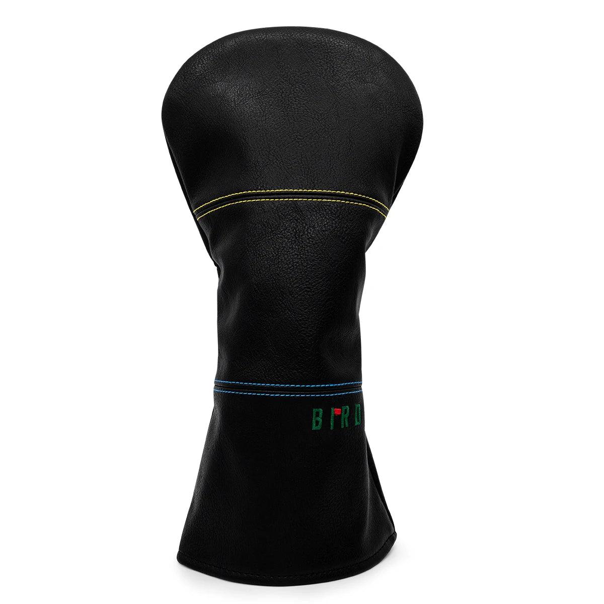 Black Premium Leather Golf Headcovers Birdie Golf Driver Head Cover Embroidery  Driver Fairway Wood Hybrid with Number Tags Blad