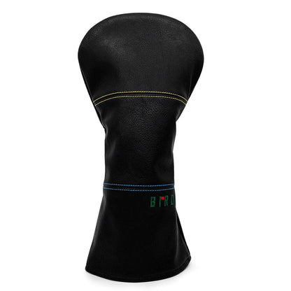 Black Premium Leather Golf Headcovers Birdie Golf Driver Head Cover Embroidery  Driver Fairway Wood Hybrid with Number Tags Blad