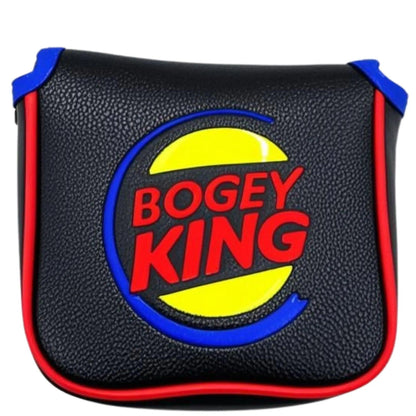 Funny Golf Headcover Golf Club Head Covers Bogey King PU Leather Golf Blade Mallet Putter Cover, Golf Accessories for Day